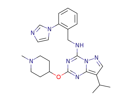 N-(2-(1H-imidazol-1-yl)benzyl)-8-isopropyl-2-((1-methylpiperidin-4-yl)oxy)pyrazolo[1,5-a][1,3,5]triazin-4-amine