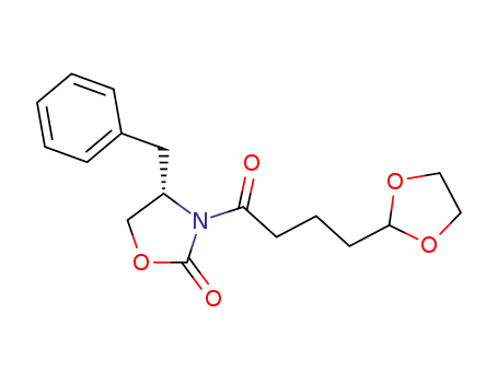 Molecular Structure of 145022-59-9 ((S)-4-benzyl-3-(5,5-ethylenedioxypentanoyl)-2-oxazolidinone)