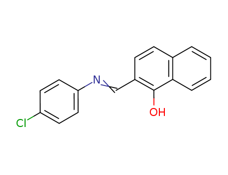 Molecular Structure of 19936-64-2 (1-Naphthalenol, 2-[[(4-chlorophenyl)imino]methyl]-)