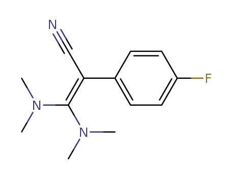Molecular Structure of 27649-49-6 (1,1-Bis-dimethylamino-2-(4-fluor-phenyl)-2-cyan-ethylen)