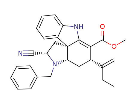 (2S,3aS,5S,11bR)-3-Benzyl-2-cyano-5-(1-methylene-propyl)-2,3,3a,4,5,7-hexahydro-1H-pyrrolo[2,3-d]carbazole-6-carboxylic acid methyl ester