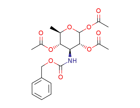 Molecular Structure of 451505-53-6 (Acetic acid (3R,4S,5S,6R)-2,5-diacetoxy-4-benzyloxycarbonylamino-6-methyl-tetrahydro-pyran-3-yl ester)