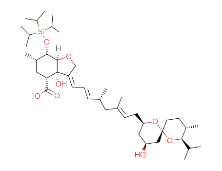 (3aS,4R,6S,7S,7aR)-3a-Hydroxy-3-[(2E,6E)-(R)-8-((2R,4S,6R,8R,9S)-4-hydroxy-8-isopropyl-9-methyl-1,7-dioxa-spiro[5.5]undec-2-yl)-4,6-dimethyl-octa-2,6-dien-(E)-ylidene]-6-methyl-7-triisopropylsilanyloxy-octahydro-benzofuran-4-carboxylic acid