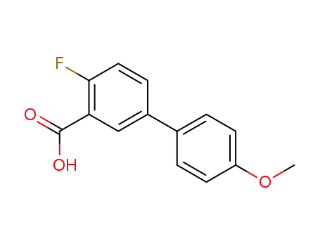 Molecular Structure of 1183866-69-4 (2-Fluoro-5-(4-methoxyphenyl)benzoic acid)