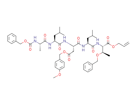(2S,3R)-3-Benzyloxy-2-{(S)-2-[(S)-2-[(S)-2-((S)-2-benzyloxycarbonylamino-propionylamino)-4-methyl-pentanoylamino]-3-(4-methoxy-benzyloxycarbonyl)-propionylamino]-4-methyl-pentanoylamino}-butyric acid allyl ester