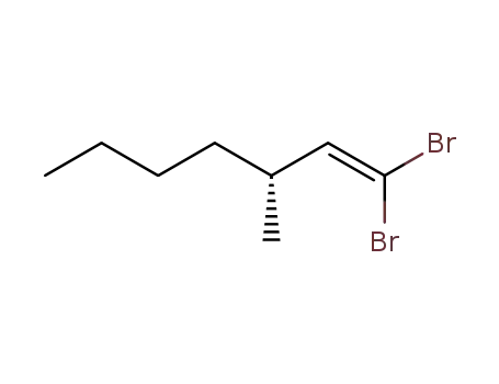 Molecular Structure of 182001-07-6 (1-Heptene, 1,1-dibromo-3-methyl-, (R)-)