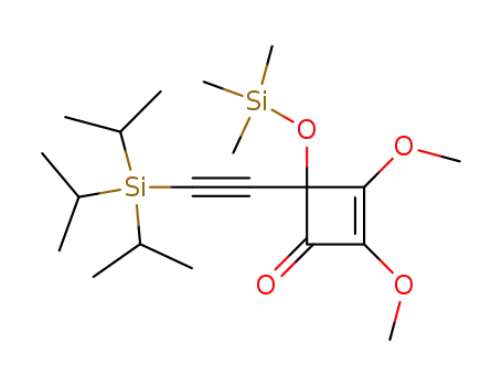 Molecular Structure of 210486-69-4 (2,3-Dimethoxy-4-[(triisopropylsilanyl)-ethynyl]-4-trimethylsilanyloxy-cyclobut-2-enone)