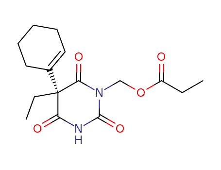 2,4,6(1H,3H,5H)-Pyrimidinetrione,
5-(1-cyclohexen-1-yl)-5-ethyl-1-[(1-oxopropoxy)methyl]-, (S)-