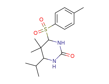 Molecular Structure of 134982-92-6 (6-isopropyl-5,5-dimethyl-4-(p-tolylsulfonyl)hexahydropyrimidin-2-one)
