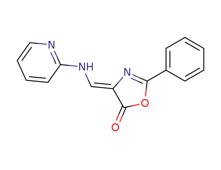 Molecular Structure of 81000-02-4 (5(4H)-Oxazolone, 2-phenyl-4-[(2-pyridinylamino)methylene]-)