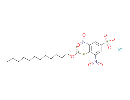 Molecular Structure of 132630-07-0 (Potassium; 4-dodecyloxythiocarbonylsulfanyl-3,5-dinitro-benzenesulfonate)