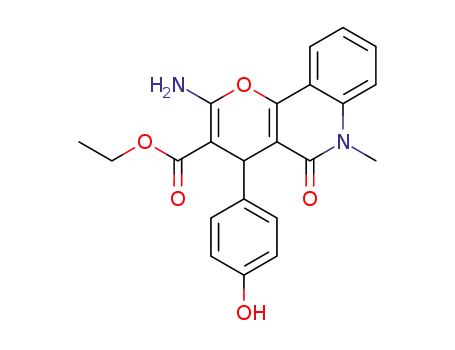 2-Amino-4-(4-hydroxy-phenyl)-6-methyl-5-oxo-5,6-dihydro-4H-pyrano[3,2-c]quinoline-3-carboxylic acid ethyl ester