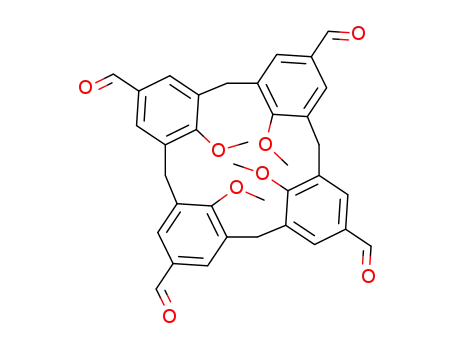 Molecular Structure of 148402-69-1 (5,11,17,23-tetraformyl-25,26,27,28-tetrakis(methoxy)calix[4]arene)