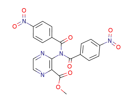 Molecular Structure of 155513-76-1 (3-[Bis-(4-nitro-benzoyl)-amino]-pyrazine-2-carboxylic acid methyl ester)