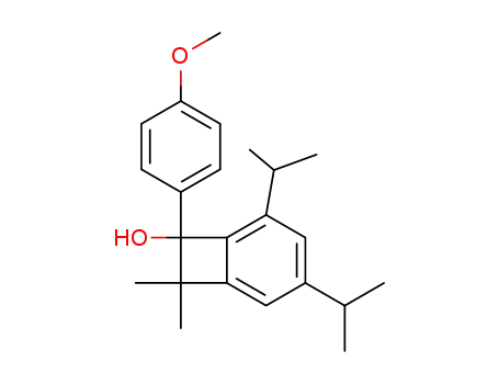 Molecular Structure of 84559-60-4 (Bicyclo[4.2.0]octa-1,3,5-trien-7-ol,
7-(4-methoxyphenyl)-8,8-dimethyl-3,5-bis(1-methylethyl)-)
