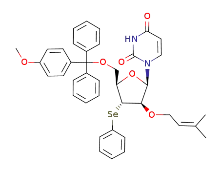 1-(5'-O-(MMTr)-2'-O-(3-methyl-2-butenyl)-3'-deoxy-3'-phenylseleno-β-D-arabinofuranosyl)uracil