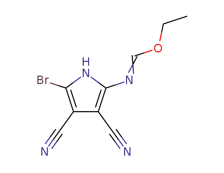 Molecular Structure of 110089-43-5 (Methanimidic acid, N-(5-bromo-3,4-dicyano-1H-pyrrol-2-yl)-, ethyl ester)