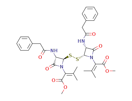 2-{(2R,3R)-2-[(2R,3S)-1-(1-Methoxycarbonyl-2-methyl-propenyl)-4-oxo-3-phenylacetylamino-azetidin-2-yldisulfanyl]-4-oxo-3-phenylacetylamino-azetidin-1-yl}-3-methyl-but-2-enoic acid methyl ester