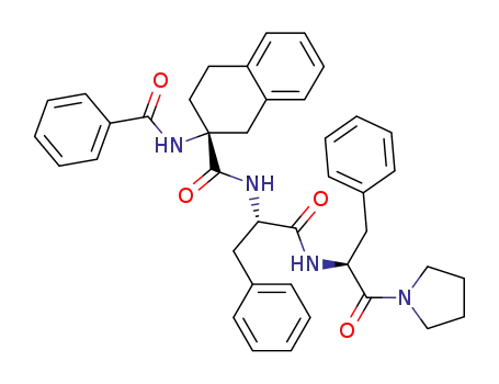 Molecular Structure of 144646-42-4 (N<sup>2.2</sup>-<(R)-2-benzamido-1,2,3,4-tetrahydronaphthalene-2-carbonyl>-L-phenylalanyl-L-phenylalanine N<sup>1.3</sup>,N<sup>1.3</sup>-(tetramethylene)amide)