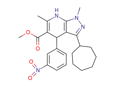 4,7-dihydro-1,6-dimethyl-4-(3-nitrophenyl)-3-(cycloheptyl)-1H-pyrazolo[3,4-b]pyridine-5-carboxylic acid methyl ester