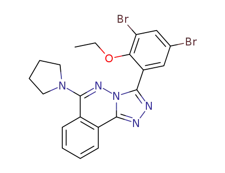 1,2,4-Triazolo(3,4-a)phthalazine, 3-(3,5-dibromo-2-ethoxyphenyl)-6-(1-pyrrolidinyl)-