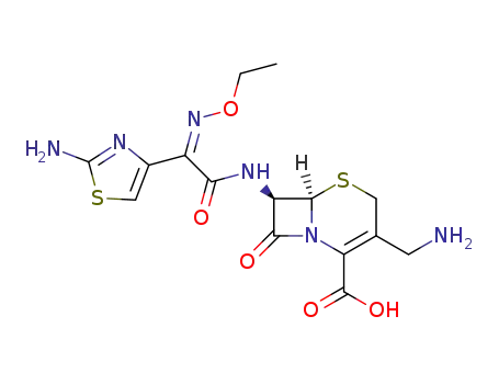 (6R,7R)-3-Aminomethyl-7-{2-(2-amino-thiazol-4-yl)-2-[(Z)-ethoxyimino]-acetylamino}-8-oxo-5-thia-1-aza-bicyclo[4.2.0]oct-2-ene-2-carboxylic acid