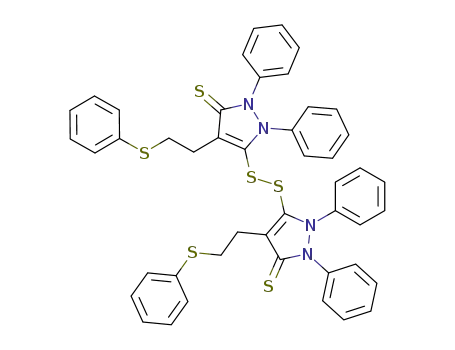 Molecular Structure of 86636-23-9 (3,3'-dithiobis (4-(2-phenylthio)ethyl-1,2-diphenyl-3-pyrazoline-5-thione))