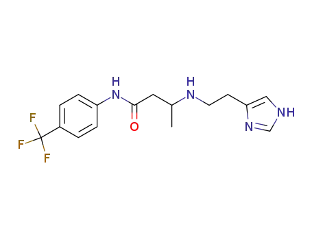 Molecular Structure of 110224-06-1 (Butanamide,
3-[[2-(1H-imidazol-4-yl)ethyl]amino]-N-[4-(trifluoromethyl)phenyl]-)