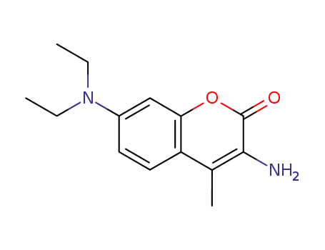 Molecular Structure of 129601-38-3 (2H-1-Benzopyran-2-one, 3-amino-7-(diethylamino)-4-methyl-)