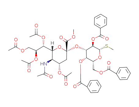 methyl O-(methyl 5-acetamido-4,7,8,9-tetra-O-acetyl-3,5-dideoxy-D-glycero-α-D-galacto-2-nonulopyranosylonate)-(2->3)-2,4,6-tri-O-benzoyl-1-thio-β-D-galactopyranoside