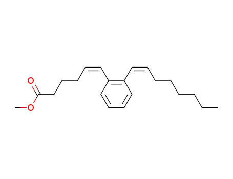 Molecular Structure of 107586-27-6 (5-Hexenoic acid, 6-[2-(1-octenyl)phenyl]-, methyl ester, (Z,Z)-)