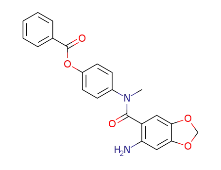 Molecular Structure of 115121-74-9 (6-amino-benzo[1,3]dioxole-5-carboxylic acid-(4-benzoyloxy-<i>N</i>-methyl-anilide))