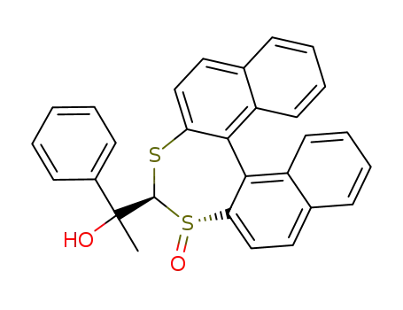 Molecular Structure of 126865-52-9 (2-(1-Phenyl-1-hydroxyethyl)dinaphtho<2,1-d:1',2'-f><1,3>dithiepine S-oxide)