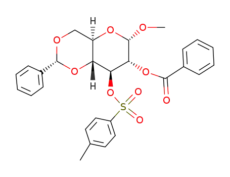 methyl-[<i>O</i><sup>2</sup>-benzoyl-<i>O</i><sup>4</sup>,<i>O</i><sup>6</sup>-((<i>R</i>)-benzylidene)-<i>O</i><sup>3</sup>-(toluene-4-sulfonyl)-α-D-glucopyranoside]