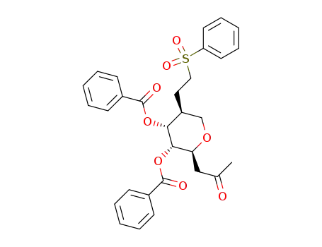 1-<5-<2-(phenylsulfonyl)ethyl>-2α,3β,4β,5α-tetrahydro-3,4-di-O-benzoyl-2H-pyran-2-yl>-2-propanone