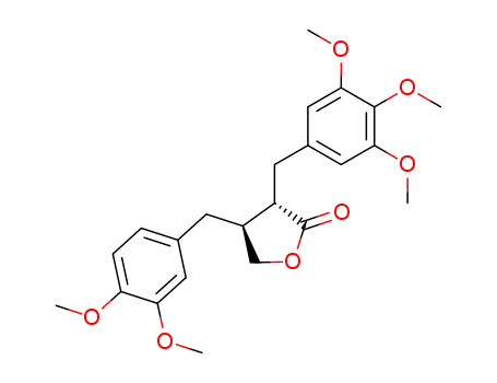 Molecular Structure of 118626-39-4 (2(3H)-Furanone,
4-[(3,4-dimethoxyphenyl)methyl]dihydro-3-[(3,4,5-trimethoxyphenyl)meth
yl]-)