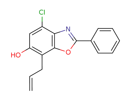 Molecular Structure of 114990-87-3 (6-Benzoxazolol, 4-chloro-2-phenyl-7-(2-propenyl)-)
