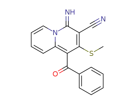 Molecular Structure of 123366-01-8 (1-Benzoyl-4-imino-2-methylsulfanyl-4H-quinolizine-3-carbonitrile)