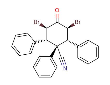 3(e),5(e)-Dibrom-4-oxo-1(e),2(e),6(e)-triphenyl-1-cyclohexancarbonitril