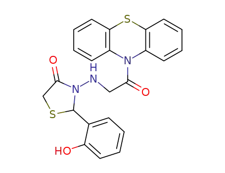 Molecular Structure of 66386-02-5 (10H-Phenothiazine,
10-[[[2-(2-hydroxyphenyl)-4-oxo-3-thiazolidinyl]amino]acetyl]-)