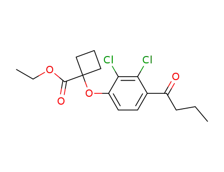 Cyclobutanecarboxylic acid, 1-[2,3-dichloro-4-(1-oxobutyl)phenoxy]-,
ethyl ester