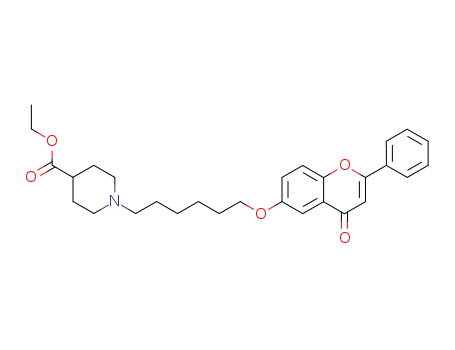4-Piperidinecarboxylic acid,
1-[6-[(4-oxo-2-phenyl-4H-1-benzopyran-6-yl)oxy]hexyl]-, ethyl ester