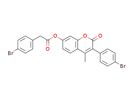 Molecular Structure of 112030-39-4 (3-(p-bromophenyl)-7-(p-bromophenylacetoxy)-4-methylcoumarin)