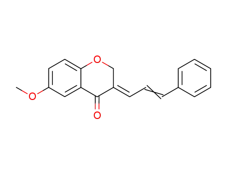 Molecular Structure of 130688-92-5 (6-Methoxy-3-[(E)-3-phenyl-prop-2-en-(E)-ylidene]-chroman-4-one)