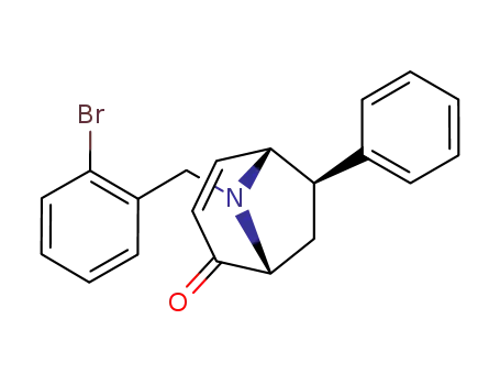 Molecular Structure of 114325-73-4 (8-Azabicyclo[3.2.1]oct-3-en-2-one,
8-[(2-bromophenyl)methyl]-6-phenyl-, endo-)
