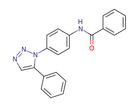 Molecular Structure of 89779-04-4 (Benzamide, N-[4-(5-phenyl-1H-1,2,3-triazol-1-yl)phenyl]-)