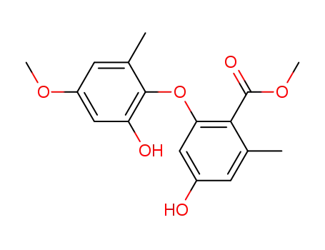 Molecular Structure of 69769-51-3 (4-hydroxy-6-(2-hydroxy-4-methoxy-6-methylphenoxy)-2-methylbenzoate)