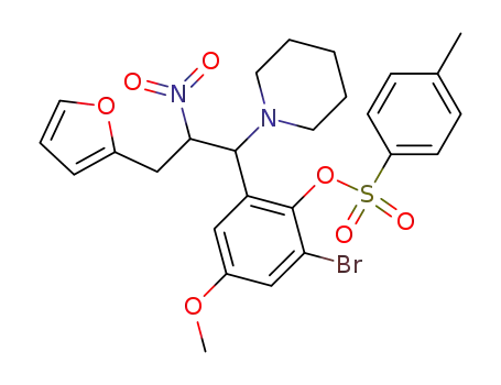 Toluene-4-sulfonic acid 2-bromo-6-(3-furan-2-yl-2-nitro-1-piperidin-1-yl-propyl)-4-methoxy-phenyl ester