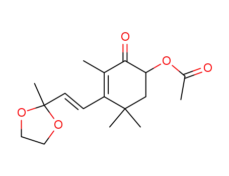 (+/-)-3-Acetoxy-4-oxo-β-jonon-9-(aethylenacetal)