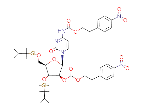 1-<3',5'-bis-O-<dimethyl(1,1,2-trimethylpropyl)silyl>-2'-O-<2-(4-nitrophenyl)ethoxycarbonyl>-β-D-arabinofuranosyl>-N<sup>4</sup>-<2-(4-nitrophenyl)ethoxycarbonyl>cytosine